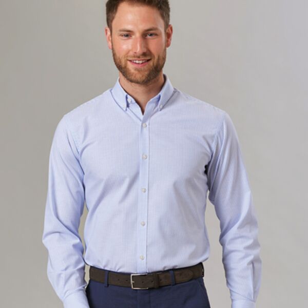 Brook Taverner Lawrence Long Sleeve Stretch Oxford Shirt Thumbnail