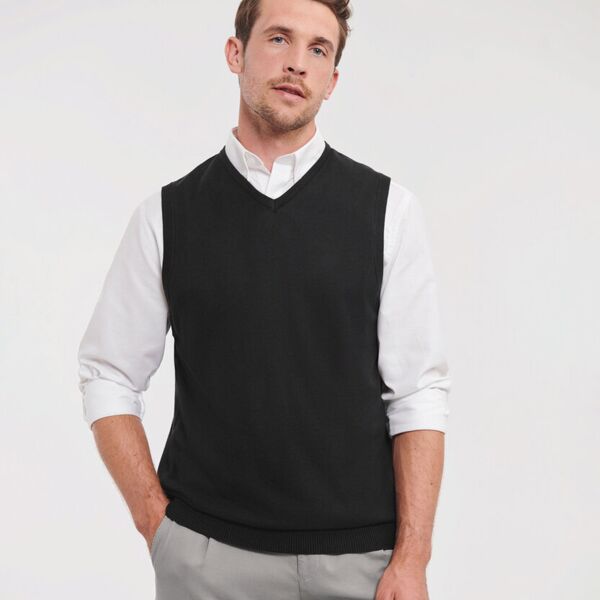 V-neck sleeveless knitted sweater Thumbnail