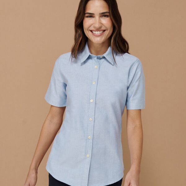 Henbury Ladies Short Sleeve Classic Oxford Shirt Thumbnail