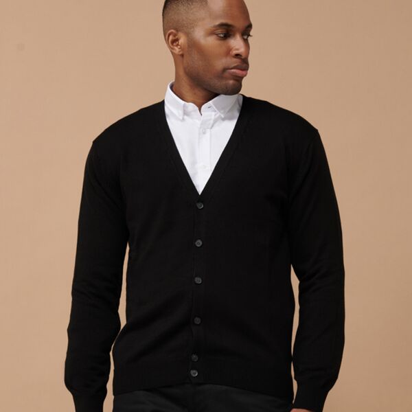 Henbury Lightweight Cotton Acrylic V Neck Cardigan Thumbnail