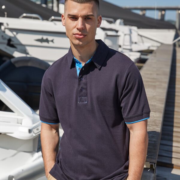 Front Row Contrast Cotton Piqué Polo Shirt Thumbnail