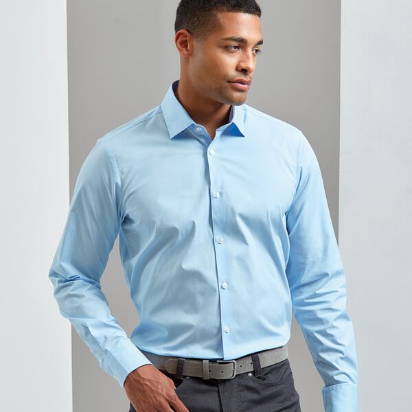 Premier Long Sleeve Stretch Fit Poplin Shirt Thumbnail