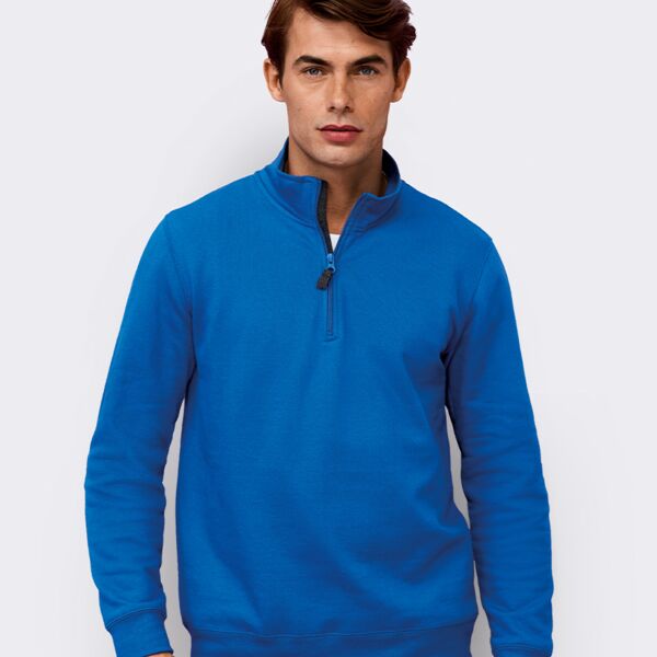 SOL'S Stan Contrast Zip Neck Sweatshirt Thumbnail