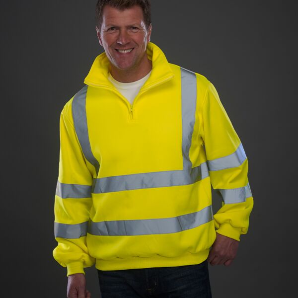 Hi-Vis Zip Neck Sweatshirt Thumbnail